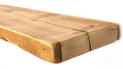 Old Wooden Reclaimed Floating Shelf Primed 9" 225mm - Length 180cm