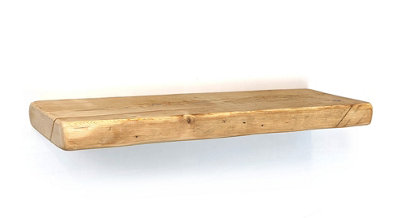 Old Wooden Reclaimed Floating Shelf Unprimed 9" 225mm - Length 50cm