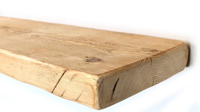 Old Wooden Reclaimed Floating Shelf Unprimed 9" 225mm - Length 50cm