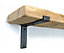 Old Wooden Reclaimed Floating Shelf Unprimed Bracket Bent Down 9" 225mm - Length 20cm