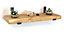 Old Wooden Reclaimed Floating Shelf Unprimed Bracket Bent Up 9" 225mm - Length 60cm