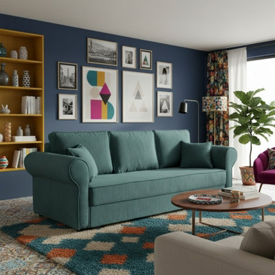 Olimpia Corduroy Sofa Bed with Storage DL Pull Out Sleeping Function ...