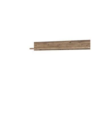 Olin Rustic Wall Shelf in Appenzeller Fichte Oak & Black Matt - W1470mm x H220mm x D240mm