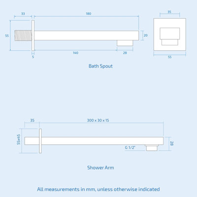 Olive 3 Way Concealed Thermostatic Shower Mixer Valve Slim Head & Bath Filler - 5