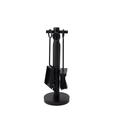Olive Fireside Companion Set Tool Stand Circular Base Black Matte Finish - 3