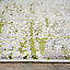 Olive Green Grey Tweed Floral Embossed Living Area Rug 190x280cm