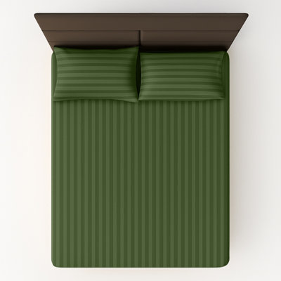 CGK Unlimited Full Size Fitted Sheet - Deep Pocket 16" Hotel Luxury Sheet, Light Olive Green | Wrinkle Free & Extra Soft