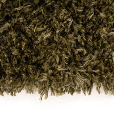 Olive Green Thick Soft Shaggy Area Rug 120x170cm