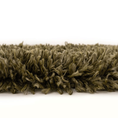 Olive Green Thick Soft Shaggy Area Rug 120x170cm