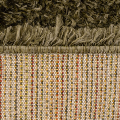 Olive Green Thick Soft Shaggy Area Rug 240x330cm