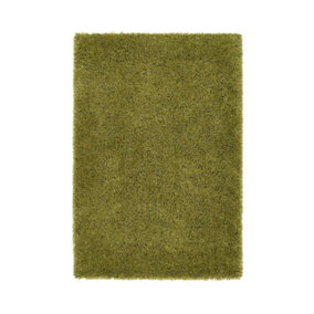 Olive Plain Rug, Anti-Shed Shaggy Rug with 50mm Thickness, Modern Luxurious Rug for Bedroom, & DiningRoom-133cm (Circle)