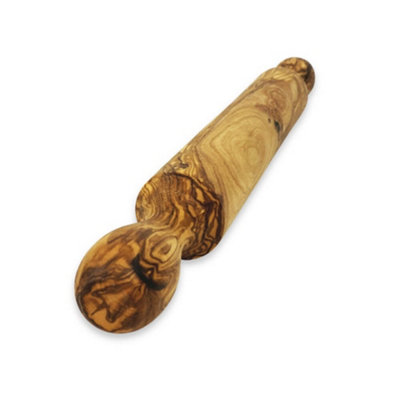 Olive Wood Natural Grained Kitchen Baking Wooden Rolling Pin 40cm