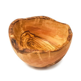 Olive Wood Natural Grained Rustic Kitchen Dining Handmade Bowl (Diam) 18cm