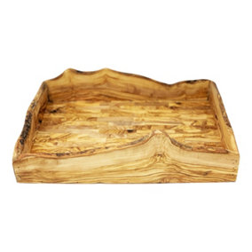 Olive Wood Natural Grained Rustic Kitchen Dining Large Serving Tray 45cm x 29cm