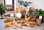 Olive Wood Natural Grained Rustic Kitchen Dining Salt/Sugar Pot w/ Lid (H) 7cm