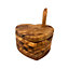 Olive Wood Natural Grained Rustic Kitchen Dining Set of 5 Heart Shaped Coasters On A Pole 10cm