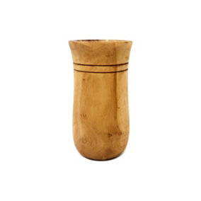 Olive Wood Natural Grained Rustic Kitchen Dining Utensil Jar/Vase (H) 15cm x (W) 8cm