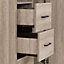 Oliver 1 Door 3 Drawer Open Shelf Wardrobe - L52 x W80 x H190 cm - Light Oak Effect