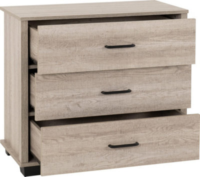 Oliver 2 Door Wardrobe Bedroom Set 4 Items Light Oak Effect