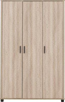 Oliver 3 Door Wardrobe - L52 x W120 x H190 cm - Light Oak Effect