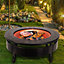 Oliver 3 in 1 Round Fire Pit BBQ Ice Bucket w/ Metal Frame