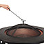 Oliver 3 in 1 Round Fire Pit BBQ Ice Bucket w/ Metal Frame