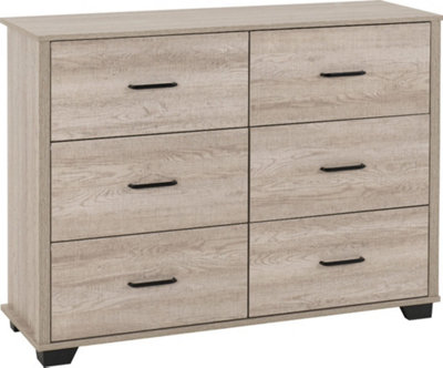 Oliver 6 Drawer Chest Light Oak Effect