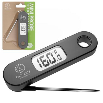 Oliver's Kitchen - Instant Read Digital Meat Probe Thermometer (Black)