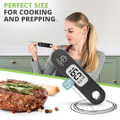 Oliver's Kitchen - Instant Read Digital Meat Probe Thermometer (Black)