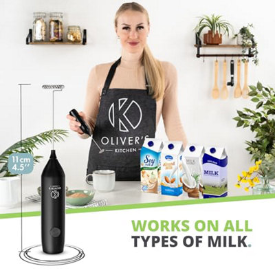 Oliver's Kitchen - Rechargeable Milk Frother - USB-C (Black)