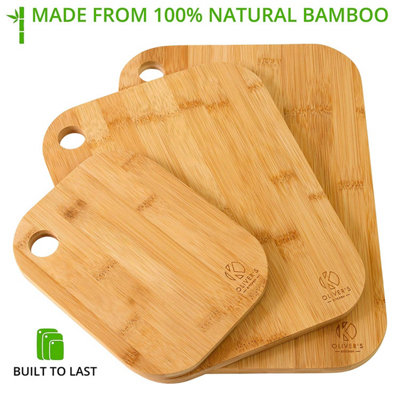 Oliver's Kitchen - Wooden Bamboo Chopping Board Set