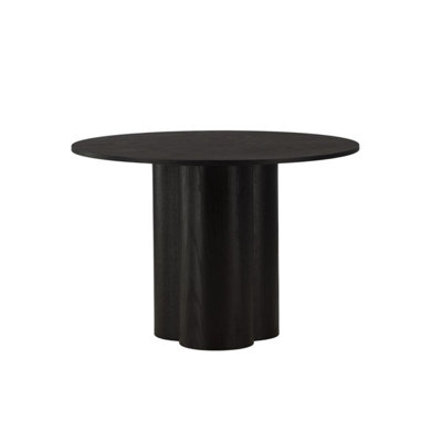 Olivia Black Round Dining Table - 110cm