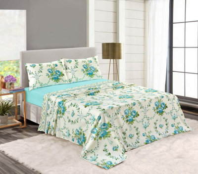 Olivia Brushed Cotton Flannelette Floral Sheet Set