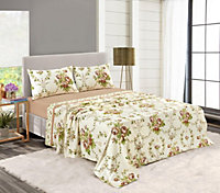 Olivia Brushed Cotton Flannelette Floral Sheet Set