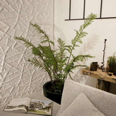 Olivia Design 3D Wall Panels - 12 Off-White Panels (50x50cm) - Peel and ...