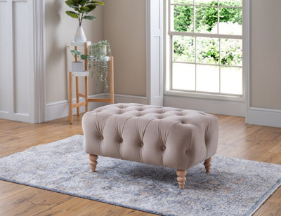 Olivia Footstool in Velvet Blue DIY at B Q