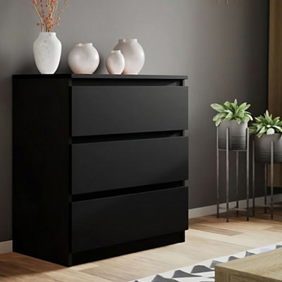 Black contemporary deals chest of drawers