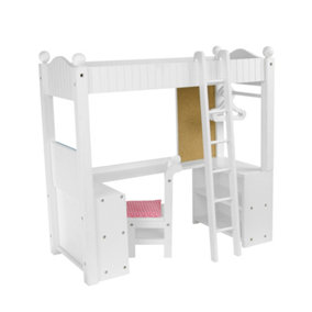 Olivia's Little World 18" Doll Wooden Loft-Style Bunk Bed, White