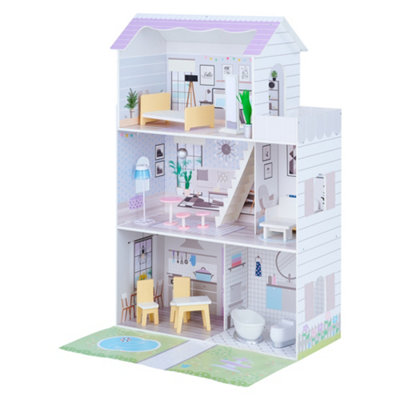 Olivia's Little World Lavender Grand Wooden Doll House  for 12" Dolls