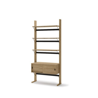 Ollie 1 Bookcase in Oiled Oak - Versatile Storage Solution - W88cm x H193cm x D40cm