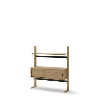 Ollie 3 Low Bookcase in Oiled Oak - Compact and Stylish Storage Solution - W108cm x H121cm x D40cm