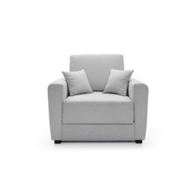 Olly Linen Single Sofa Bed in Light Grey