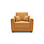 Olly Linen Single Sofa Bed in Saffron