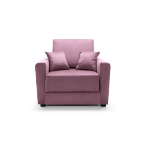 Olly Velvet Single Sofa Bed in Pink