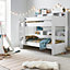 Olly White Storage Bunk Bed With Drawer With Orthopaedic Mattresses
