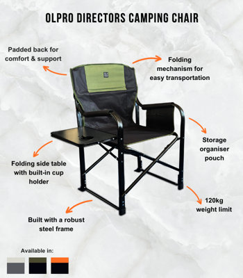 OLPRO Directors Chair - Black & Green