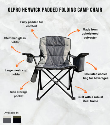 OLPRO Henwick Deluxe Chair - Grey & Black - 4