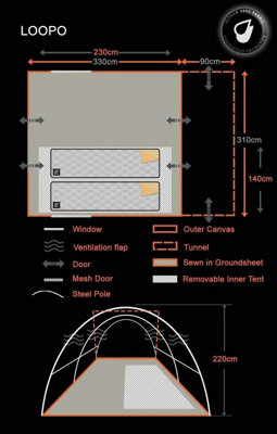 OLPRO Loopo Campervan Awning Fibreglass Pole - 9