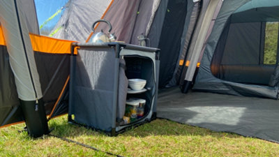 OLPRO Outdoor Leisure Products Organizer da campeggio con ripiani e borsa portaoggetti
