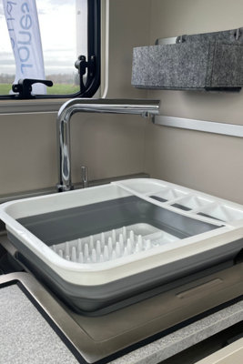 OLPRO Cubo Tenda Da Sole Per Camper 3x3 M - Fibra Di Vetro, Poliestere Resistente 5000 Mm, Con Zanzariere, Colore Grigio E Nero